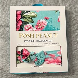 Posh Peanut Tropical Floral Headwrap - Pink and Green